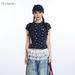 HeyHenry Women's Summer Short Sleeve T-Shirt round Neck Slim Fit Sweet Top Fresh Versatile Puppy Paw Print Design_ecoleips.com