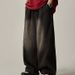 Japanese Retro Washed Vintage Jeans For Women, Ins High Street Trendy Loose Straight Wide-Leg Pants, Casual Long Pants_ecoleips.com