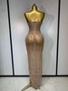 Luxury Rhinestones Sexy Mesh See Through Bodycon Dress Women Birthday Evening Cocktail Party Gown Carpet Club Stage Outfit IJX8_ecoleips.com