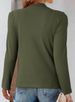 K Solid Color Brushed Cross-neck Ruffled Long-sleeve Slim-fit Camisole_ecoleips.com