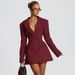 Women's Clothing Solid Color Casual Slim Fit Suit Long Sleeve Elegant Knit Blazer Dress – Autumn Office-to-Dinner Dress With Peplum Waist (XS-XL)_ecoleips.com