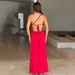Women's Clothing Backless Oblique Shoulder High Slit Dress Sexy Fashion Shoulder Less Sleeveless Long Dress Spring And Summer_ecoleips.com