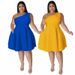 plus Size Women's Sleeveless Dress Multi Color European And American Style Full Skirt Summer Regular Thickness_ecoleips.com