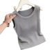 Women's Button-Down Knit Camisole Breathable Summer Sleeveless Top Loose Fit_ecoleips.com