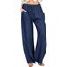 Suitable For All Seasons 2024 Plus Size Women's Loose Linen Casual Wide-Leg Pants_ecoleips.com