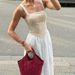 Women's Plaid Patchwork Dress Sleeveless French Summer Style Yellow White Embroidery New Cross Border_ecoleips.com