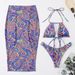 Women’s Clothing new sexy bikini Bikini long gauze skirt three piece swimsuit_ecoleips.com