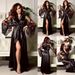 Women's clothing sexy lingerie women's sexy imitation ice silk large size pajamas nightdress _ecoleips.com