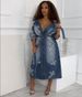 Women's Clothing Denim Jacket Autumn And Winter Street Fashion Cross Embroidered Long Windbreaker_ecoleips.com