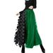 Women's Clothing Fashion Elegant Mesh Splicing Elastic Waist Large Size Long Skirt_ecoleips.com
