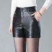 Women's Autumn Winter New Korean Style Wide Leg High Waist Slim Loose Plus Size PU Leather Pants Outer Wear Leggings_ecoleips.com