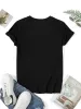 PACIENCIA AGOTADA 1% INTÉNTALO MÁS TARDE.Letter Print Women's T-shirt Short Sleeve Crew Neck Casual Top For Summer Spring_ecoleips.com