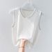 Women’s Clothing Ice Silk Camisole Vest For Women, White Bottoming Shirt, Loose Bright Silk, Fashionable Design Top For Summer_ecoleips.com