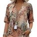Floral Lace Trim V-Neck Short Sleeve Dress – Flowy Boho Print Sundress For Women In 6 Colors (Khaki/Blue/Fuchsia/Watermelon/Purple/Pink)_ecoleips.com