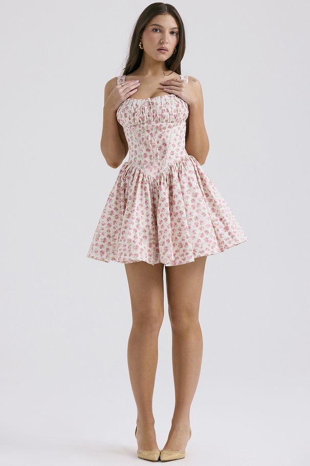 Trendy 2025 Sexy Summer Outfit With Floral Suspenders, Slimming Effect, Ballet Style Fluffy Short Skirt_ecoleips.com