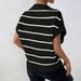 Cross Border Foreign Trade Women's Short Sleeved Sweater Women's Summer New Stripe Print Contrasting Color Pullover Knitted Top For Women_ecoleips.com