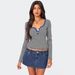2025 Cross-Border European And American Women's Fashion Striped Color-Block Knit Shirt Y2K Clothing Top With Buttons,_ecoleips.com