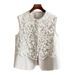 Women's Clothing High End Fashion Jacquard Lace Design Vest High Waist_ecoleips.com