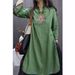 Chinese Cotton-Linen Vintage National Style Dress, Heavy Work Embroidery, Ethnic Summer Loose Skirt, Mid-Length Three-Qu_ecoleips.com