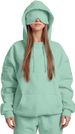 Women's Solid Color Hooded Eye Mask & Top Two-Piece Set - Cozy Winter Outfit, Loose Fit, Long Sleeve, Casual Elegance_ecoleips.com