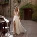 Thin Strap Backless Wedding Dress For Brides Simple Sexy Short Train Soft Tulle Lace Slimming Travel Photography_ecoleips.com