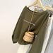 American-style Real-shot One-shoulder Off-shoulder Long-sleeve Sweatshirt Women, Thin Loose-fitting, Korean-style,_ecoleips.com