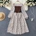 Tiered Ruffle Dress – Floral Print Wrap Design With Puff Sleeves (One-Size Fits Most) 3d Floral Depth_ecoleips.com