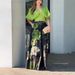Women's Retro Tie Dye Midi Skirt Set Pleated A-Line Summer Independent Ink Wash New Style_ecoleips.com