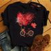 New Clothing, Women's Short-sleeve Floral Heart-patterned Dress_ecoleips.com