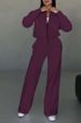 Women's Casual Zip-Up Jacket & Wide Leg Pants Set - Autumn Winter Fashion Two-Piece Outfit For Daily Wear & Office_ecoleips.com