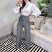 Women's Clothing summer new temperament slim fitting puff sleeve top design drawstring suit pants suit for women_ecoleips.com