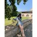 Lazy-Style Casual Blue Checkered Shirt For Women, Early Autumn Loose-Fitting Long-Sleeved Sun-Protective Jacket With Ver_ecoleips.com