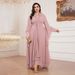Women's Clothing Middle East Elegant Large Size Dress Fashionable Ruffle Literary Retro Bridesmaid Dress_ecoleips.com