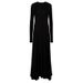 Women's Clothing Elegant Temperament Cotton Blended Knitted Front Embroidery Elastic Long Sleeve Dress_ecoleips.com