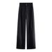 Black Velvet Suit Pants 2025 New Autumn And Winter Lazy High-end Large Size Fat Mm Loose And Thin Wide-leg Pants_ecoleips.com