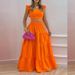 Women's Clothing Mid Waist Sexy Suspender Large Swing Skirt Fashion Suit Women Two Piece Set_ecoleips.com