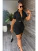 K European Women's Fashion New Urban Style Shirt Short Sleeve Shorts Solid Color Two-Piece Set. No Accessories_ecoleips.com