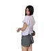 Ins European American Cross-border College Style Vertical Striped Color-blocking Fresh And Sweet Puff Sleeve_ecoleips.com