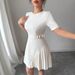 Women's Slim Fit Patchwork Dress Waist Cinching Pleated Short Sleeved Cargo Skirt European American Style Summer_ecoleips.com