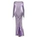 Women's Clothing Spring And Summer New Sexy Backless Ladies Long Skirt Elegant Ruffle Slit Slim Dress_ecoleips.com