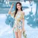 Women Swimsuit One Piece Off-shoulder Sexy Swimwear Women Short Sleeve Bathing Suit Monokini Swimsuit Skirt Beach Wear_ecoleips.com
