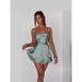 2024 Summer New European And American Hot Sexy Slim Fit Backless Solid Color Strap Dress Short Style_ecoleips.com