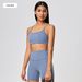 European American Style Padded Push-up Shockproof Sports Bra Cross-back Design For Running, Fitness, And Yoga, With A_ecoleips.com