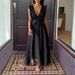 Sexy Deep V Solid Long Dress Women Formal Evening Party Vacation Outfit_ecoleips.com