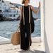 Women's Clothing Loose Striped Pant Suit Casual Sleeveless Top Bottoms Set Fashion Summer Wear_ecoleips.com