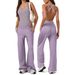 Cross Border Loose Wide Leg Pants Yoga Suit Jumpsuit Female Dance Training Sports Bottom Tight Jumpsuit Suit_ecoleips.com