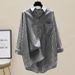 Oversized Drop-Shoulder Striped Shirt | High Manganese Washed Long Sleeve Blouse For Women Spring Collection_ecoleips.com