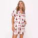 Women's Casual Short Sleeve T-Shirt & Shorts Set - Sporty Print Lounge Wear, Breathable Polyester, Spring 2024 Fashion_ecoleips.com