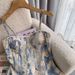 Women’s Clothing French Oil Painting Floral Dress Female Temperament Design Waist Romantic Seaside Holiday Suspender Long Dress_ecoleips.com