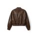 Aria Basics Cross-border Women's Casual Leather European American Stand-up Collar Jacket, Foreign Trade Autumn And Winter PU_ecoleips.com